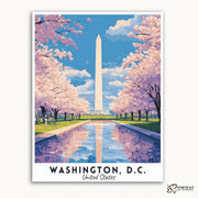 Washington D.C. - Travel Poster -  Paint by Numbers Kit for Adults -  Portrait By Numbers