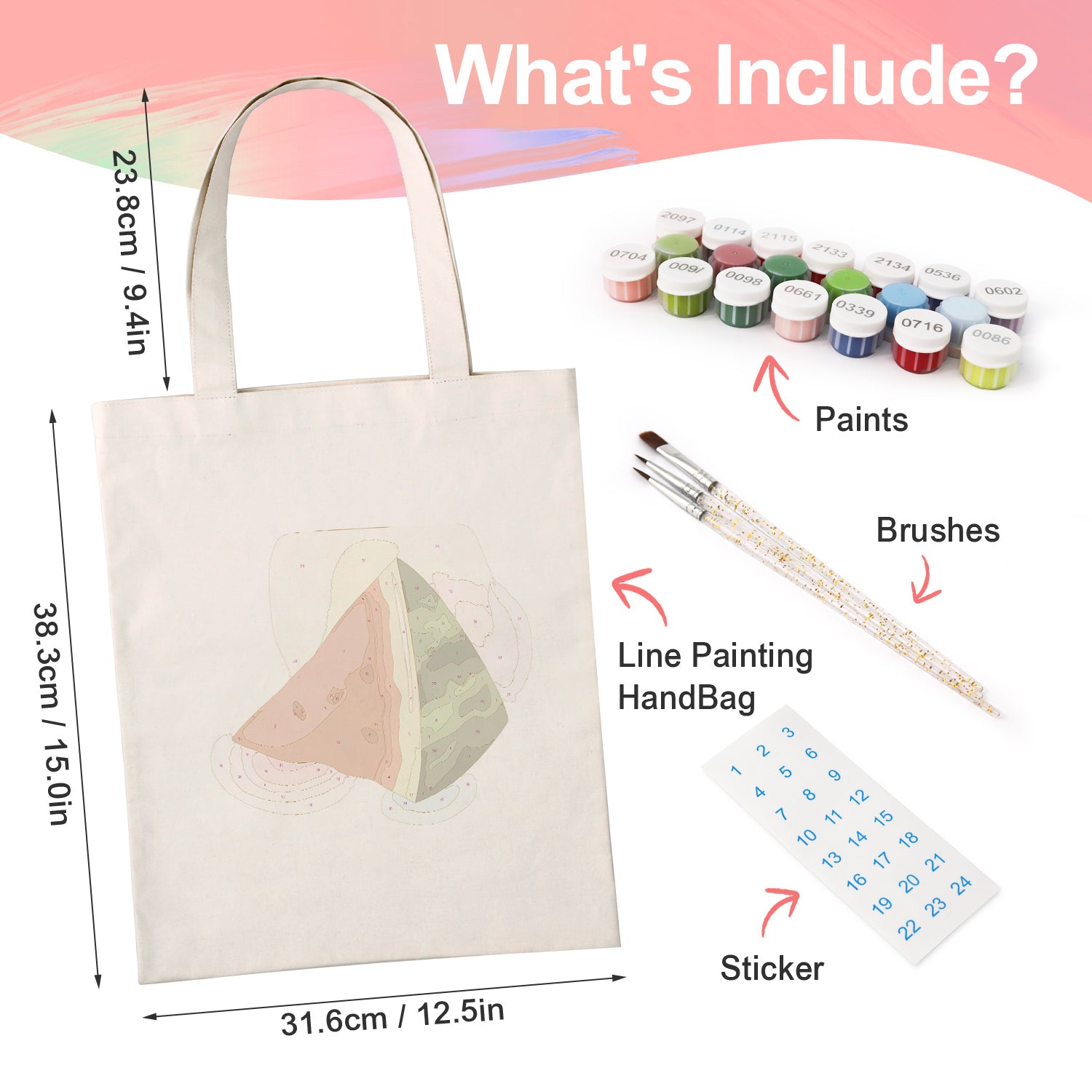 Watermelon Pop Bag -  Paint by Numbers Kit for Adults -  Portrait By Numbers