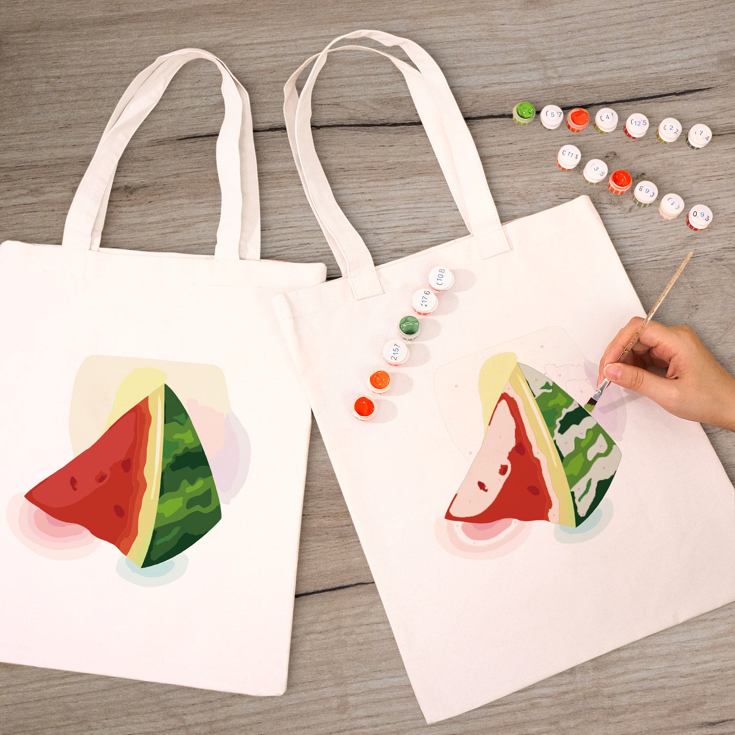 Watermelon Pop Bag -  Paint by Numbers Kit for Adults -  Portrait By Numbers