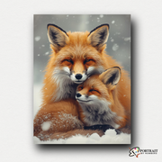 Winter Fox Embrace -  Paint by numbers Kit -  Portrait By Numbers