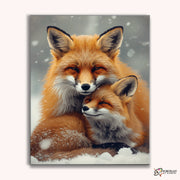 Winter Fox Embrace -  Paint by Numbers Kit for Adults -  Portrait By Numbers