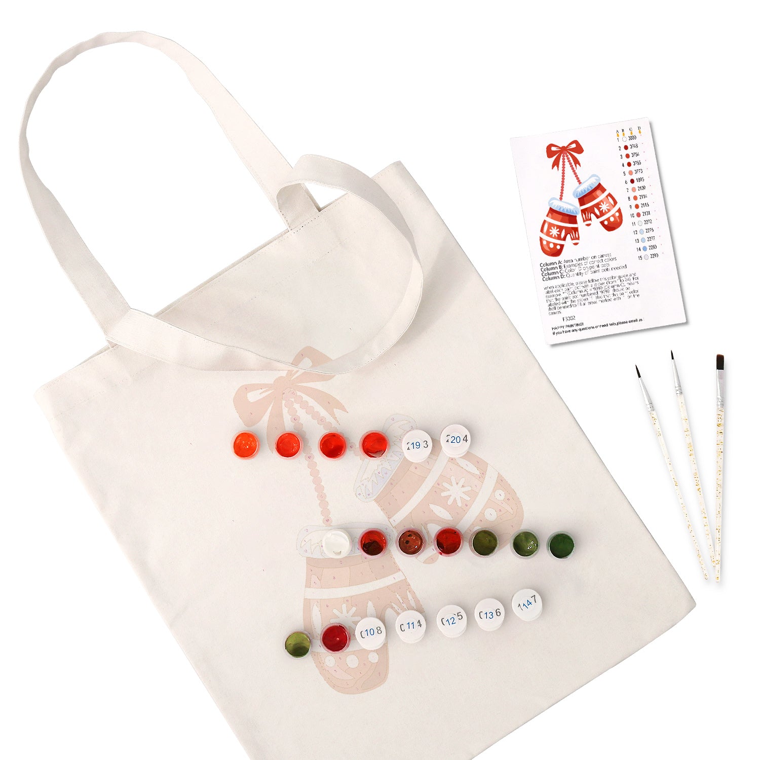 Winter Mittens Bag -  Paint by Numbers Kit for Adults -  Portrait By Numbers