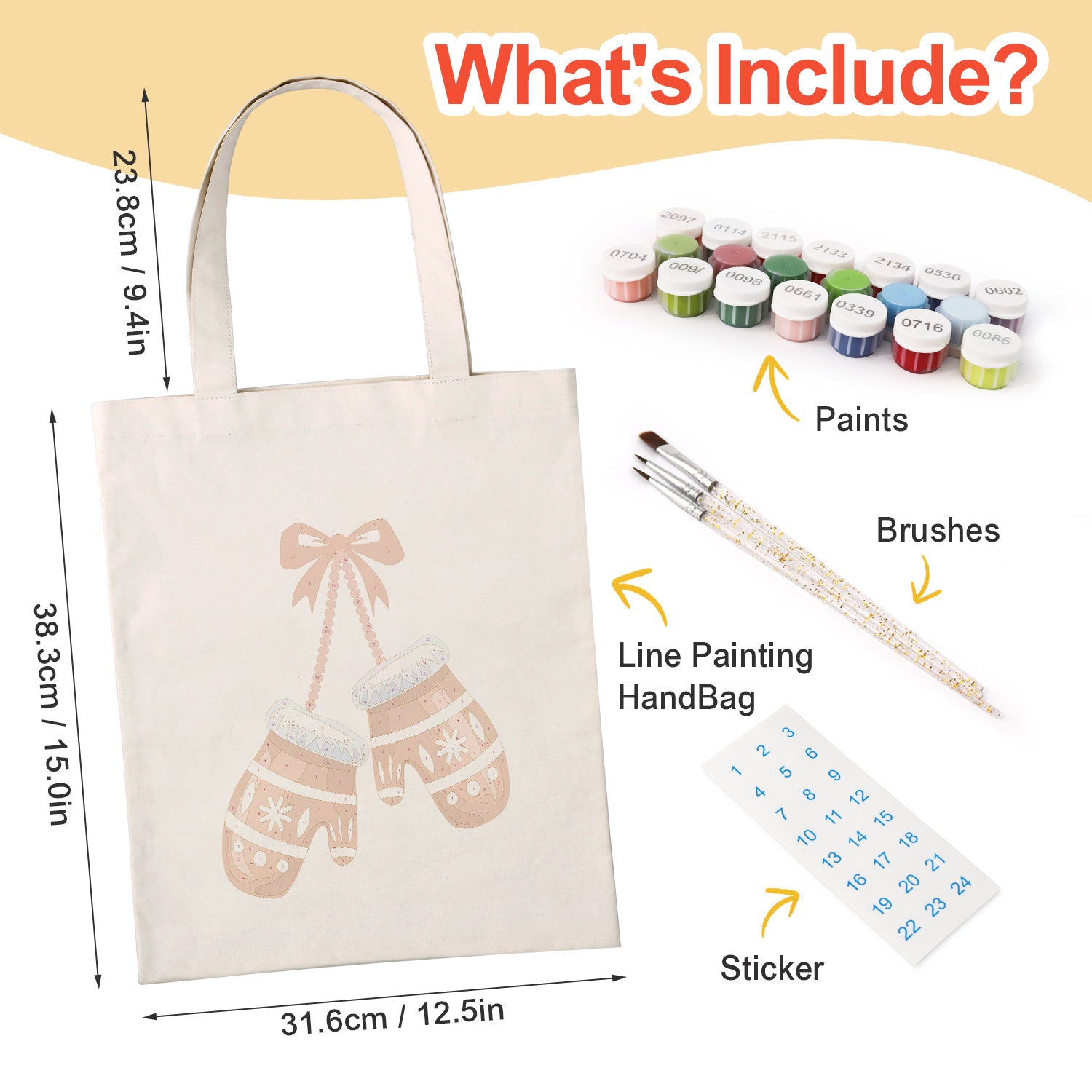 Winter Mittens Bag -  Paint by Numbers Kit for Adults -  Portrait By Numbers