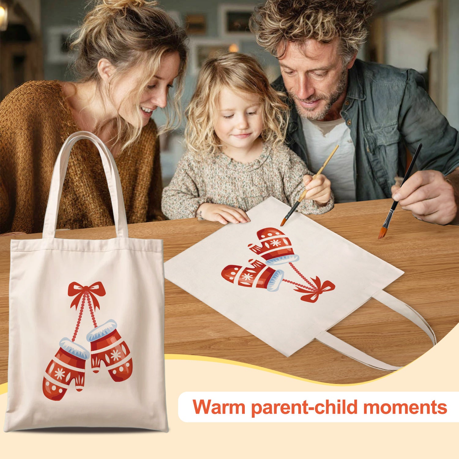 Winter Mittens Bag -  Paint by Numbers Kit for Adults -  Portrait By Numbers