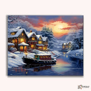 Winter River Glow -  Paint by Numbers Kit for Adults -  Portrait By Numbers