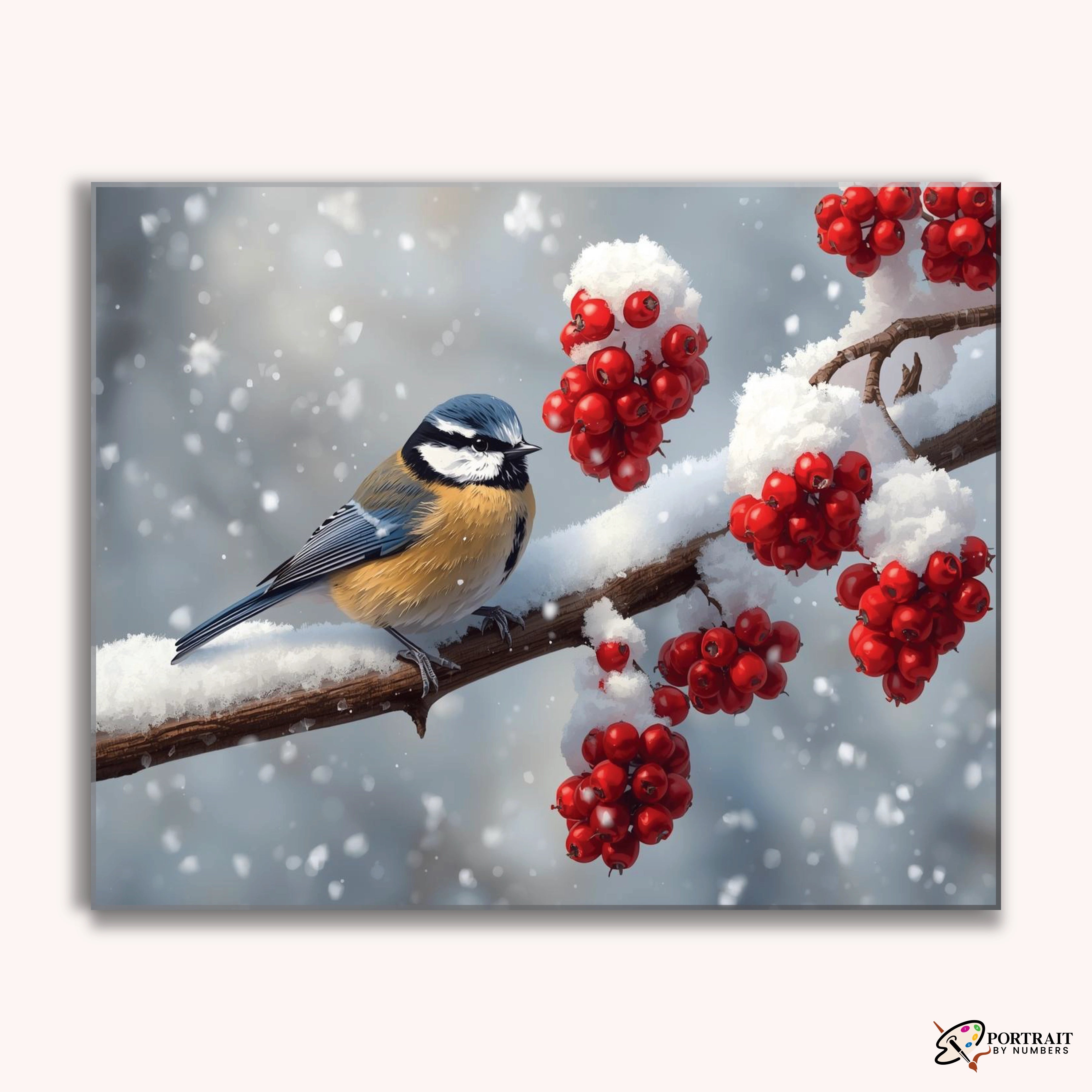 Winter Songbird -  Paint by Numbers Kit for Adults -  Portrait By Numbers