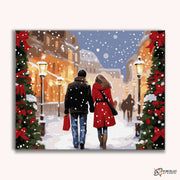 Winter Stroll in the City -  Paint by Numbers Kit for Adults -  Portrait By Numbers