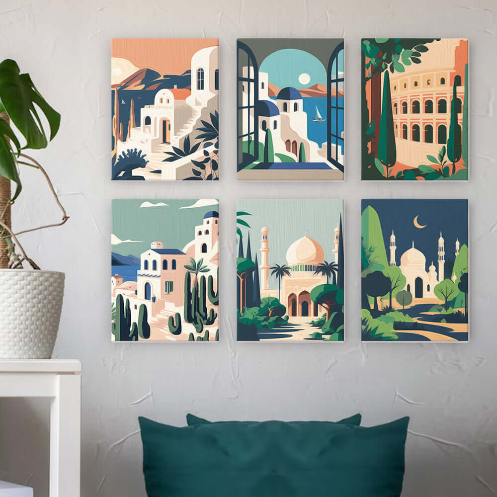 Wonderscape Minis (Set of 6) -  Paint by numbers Kit -  Portrait By Numbers