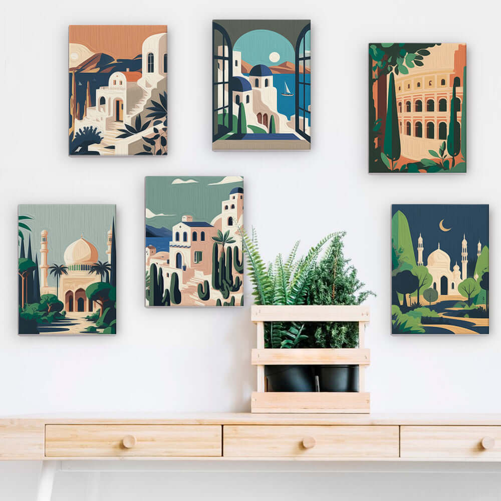 Wonderscape Minis (Set of 6) -  Paint by numbers Kit -  Portrait By Numbers