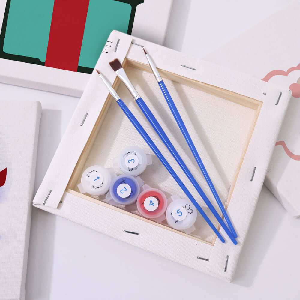 Yuletide Quads (Set of 4) -  Paint by numbers Kit -  Portrait By Numbers