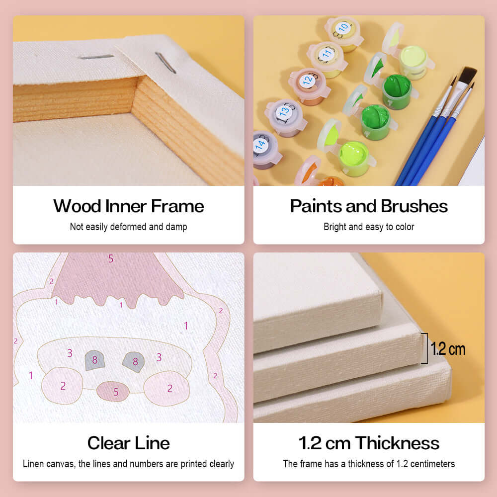 Yuletide Quads (Set of 4) -  Paint by numbers Kit -  Portrait By Numbers