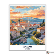 Zadar Travel Poster -  Paint by Numbers Kit for Adults -  Portrait By Numbers
