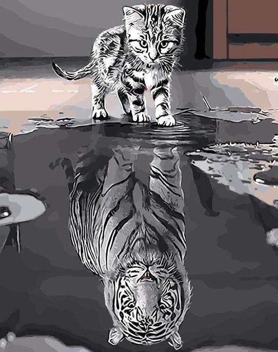 Tiger Reflection Painting | Tiger Painting Kit | Portrait By Numbers