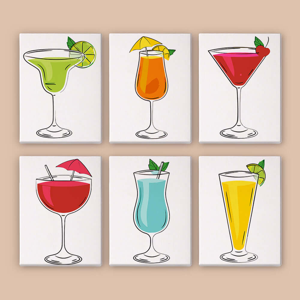 Cocktail Art Poster | Mini Canvas Poster | Portrait By Numbers