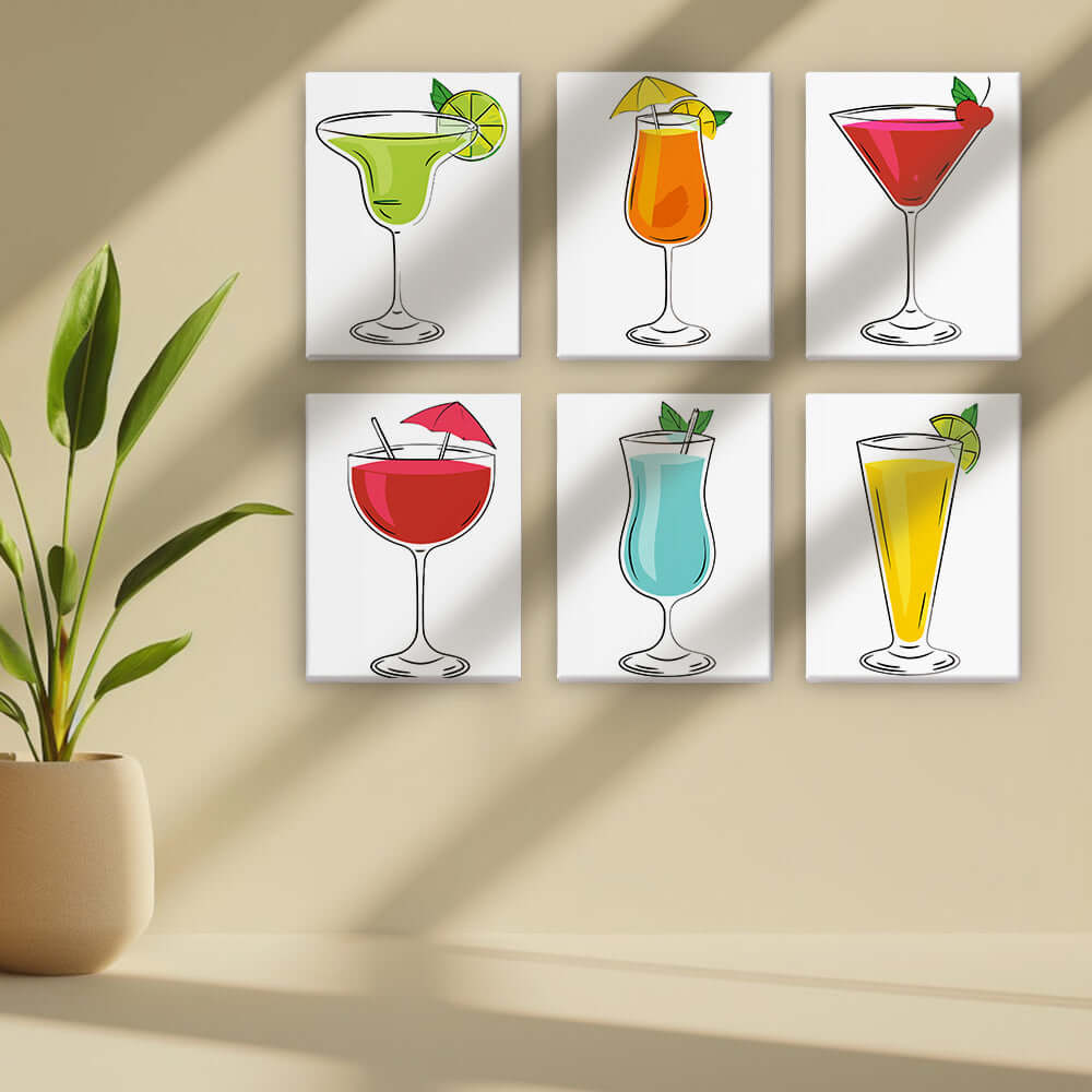 Cocktail Art Poster | Mini Canvas Poster | Portrait By Numbers