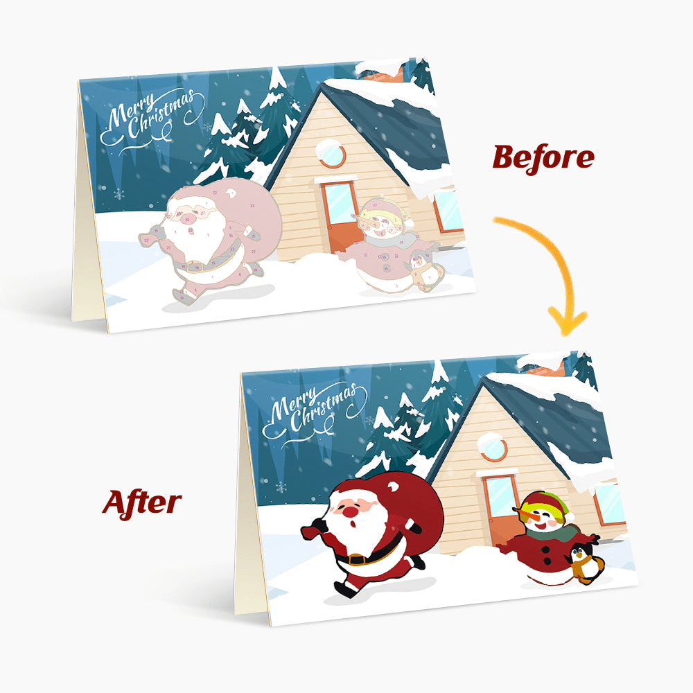 Holiday Wishes Card | Christmas Greetings Card | Portrait By Numbers