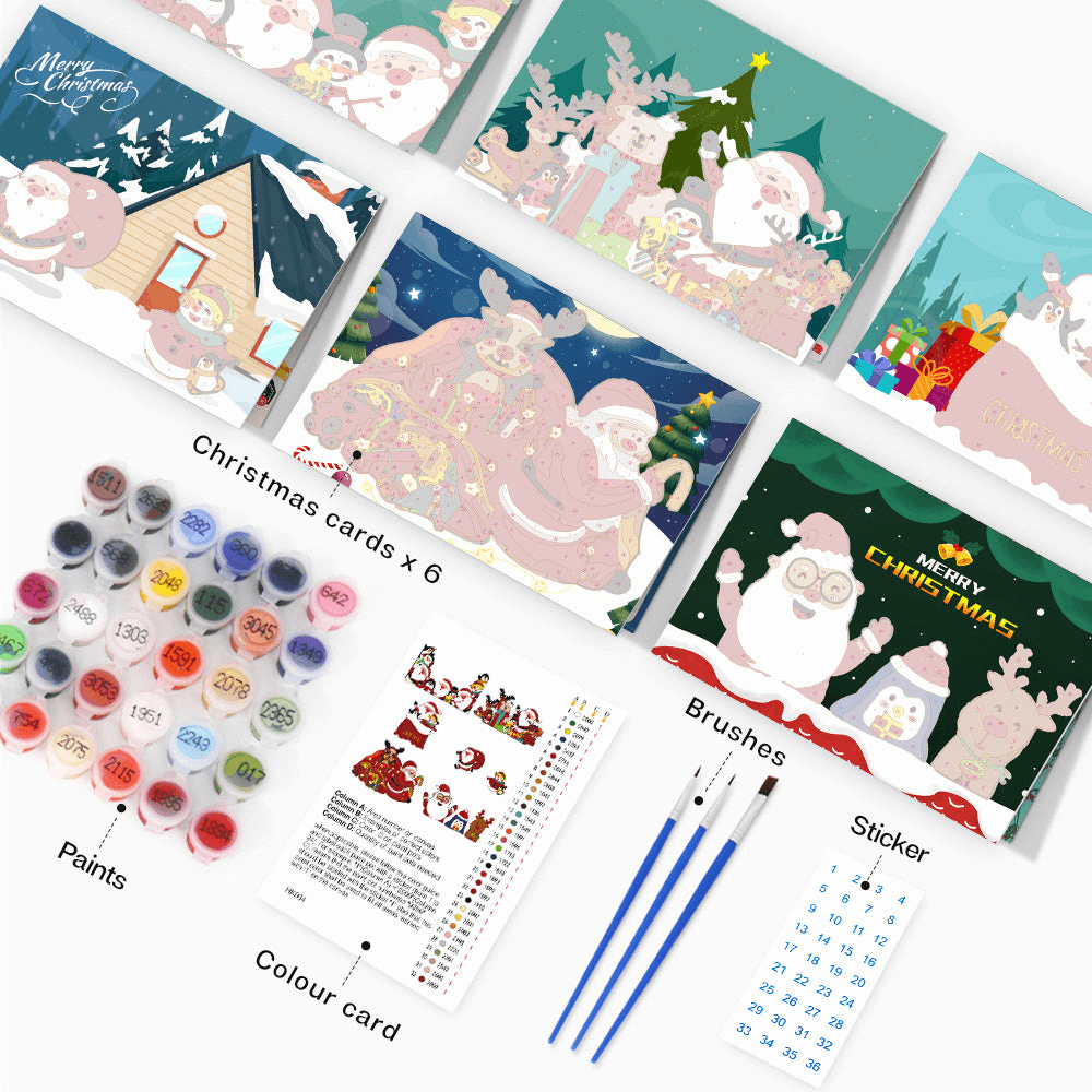 Holiday Wishes Card | Christmas Greetings Card | Portrait By Numbers