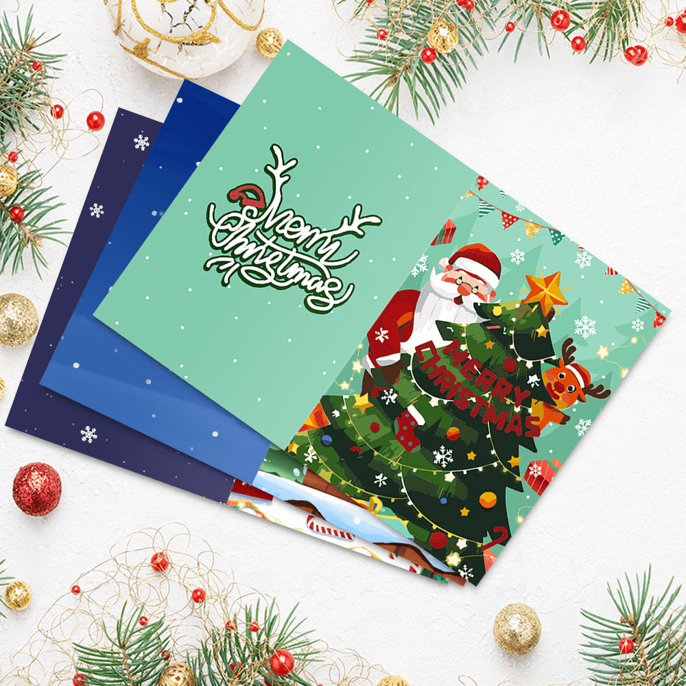 Santa Greeting Cards | Christmas Card Set | Portrait By Numbers
