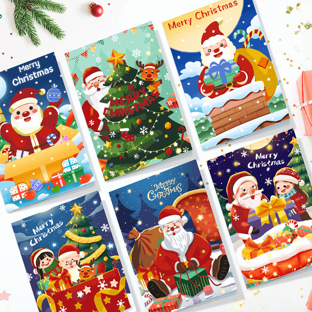 Santa Greeting Cards | Christmas Card Set | Portrait By Numbers