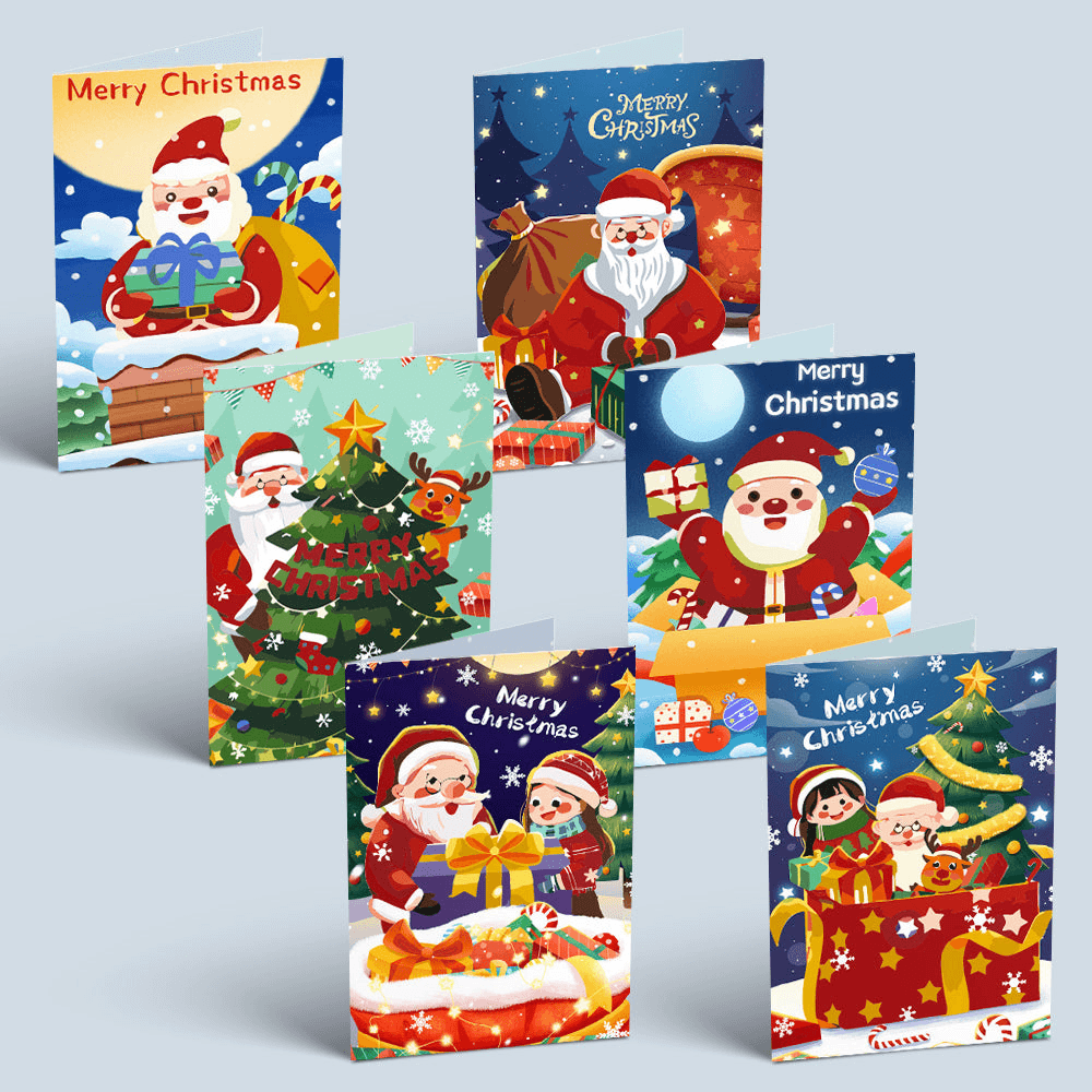 Santa Greeting Cards | Christmas Card Set | Portrait By Numbers