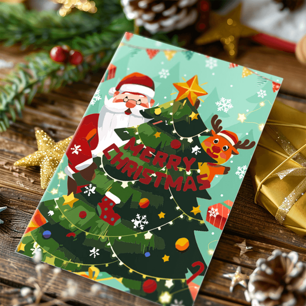 Santa Greeting Cards | Christmas Card Set | Portrait By Numbers