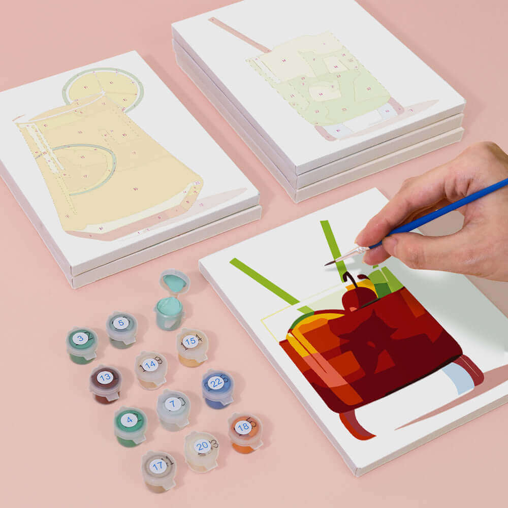 Drink Poster Set | Glassful Poster Set | Portrait By Numbers