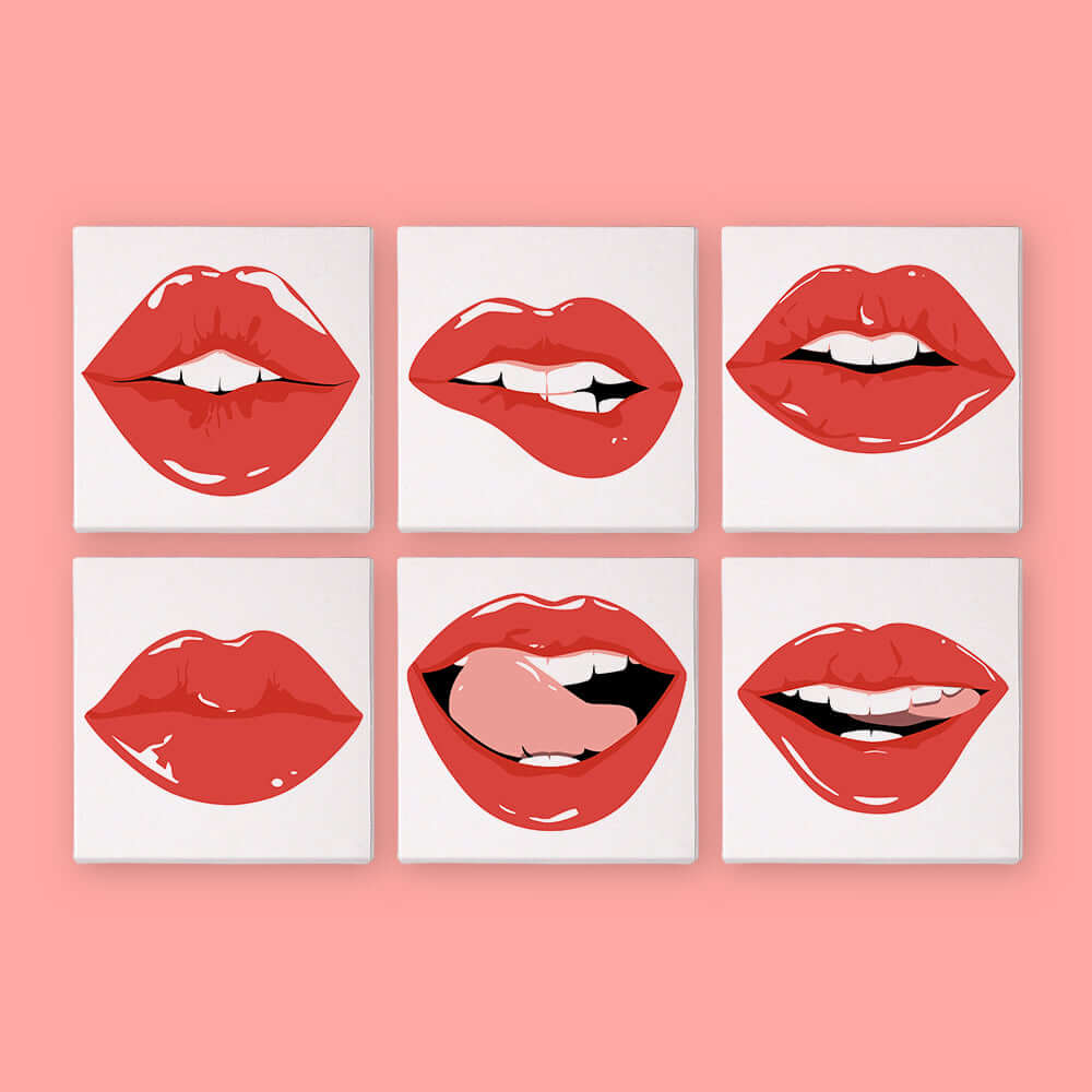 Lip Art Posters | Lip Poster Set | Portrait By Numbers