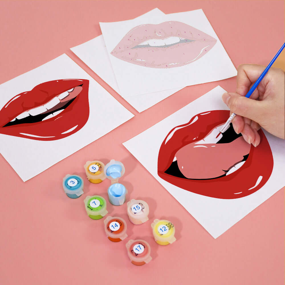 Lip Art Posters | Lip Poster Set | Portrait By Numbers