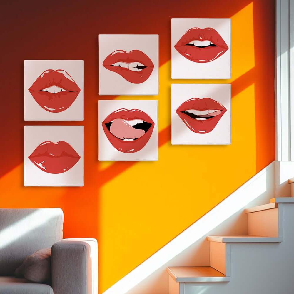 Lip Art Posters | Lip Poster Set | Portrait By Numbers