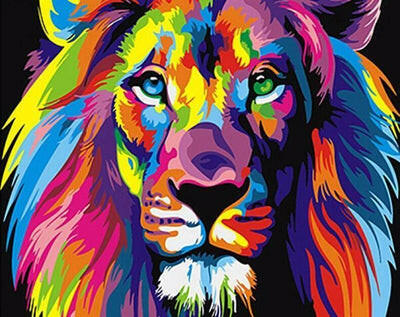 Neon Lion Painting | Lion Painting | Portrait By Numbers