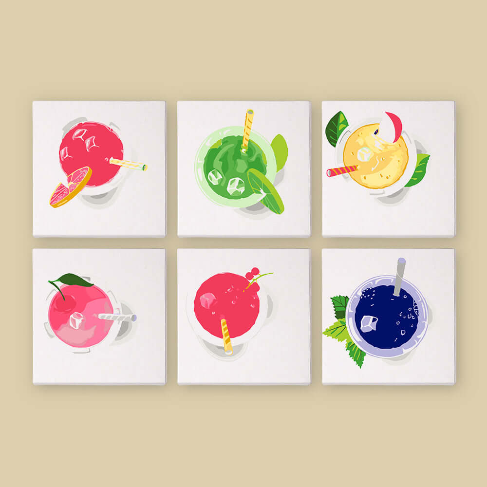 Fruit Drink Poster | Diy Painting Poster | Portrait By Numbers