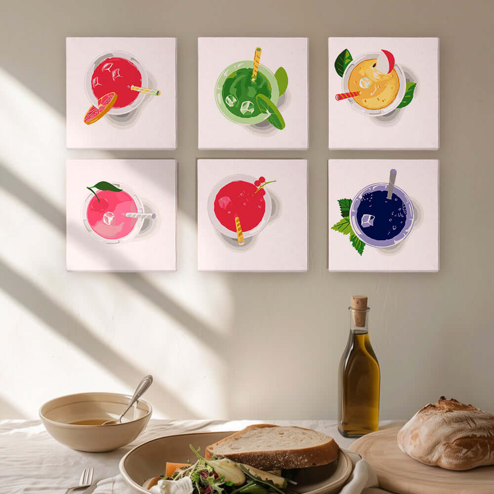 Fruit Drink Poster | Diy Painting Poster | Portrait By Numbers