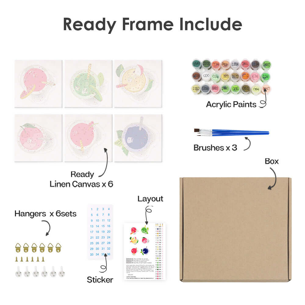 Fruit Drink Poster | Diy Painting Poster | Portrait By Numbers