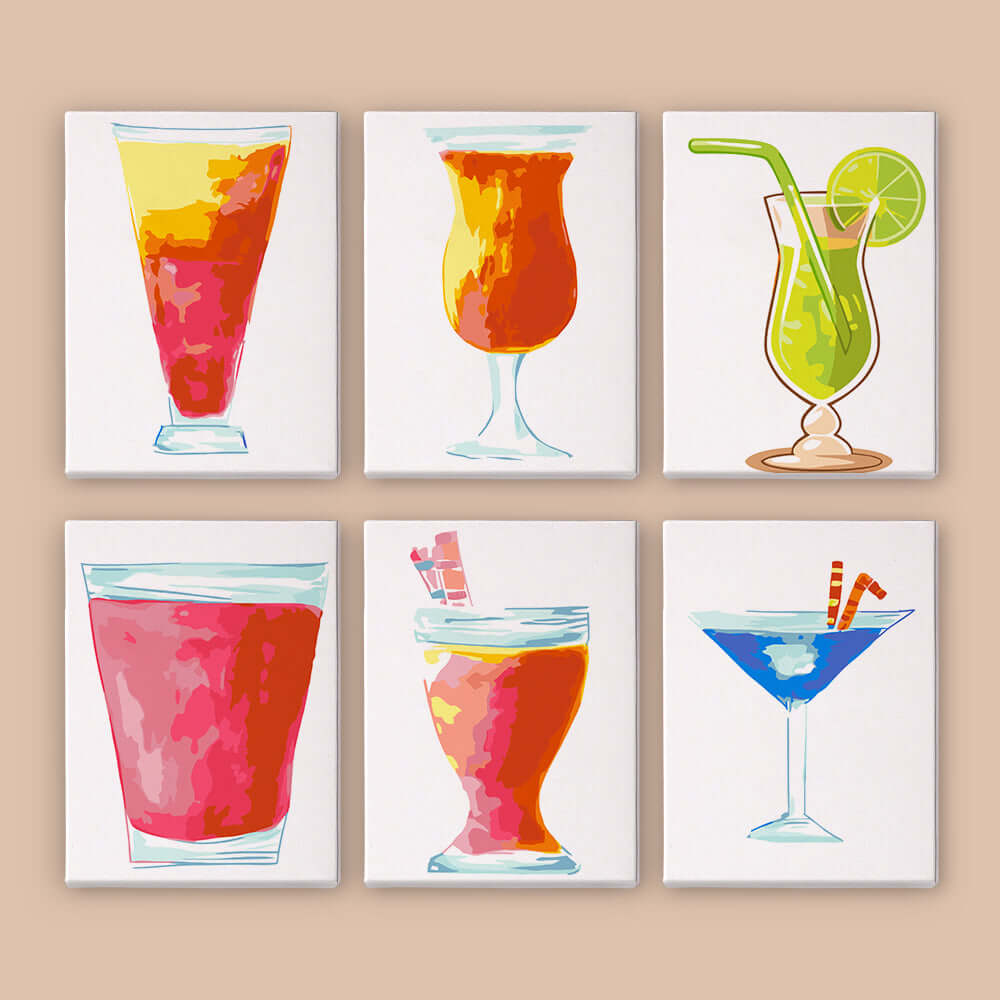 Colorful Cocktail Poster | Stylish Glass Poster | Portrait By Numbers