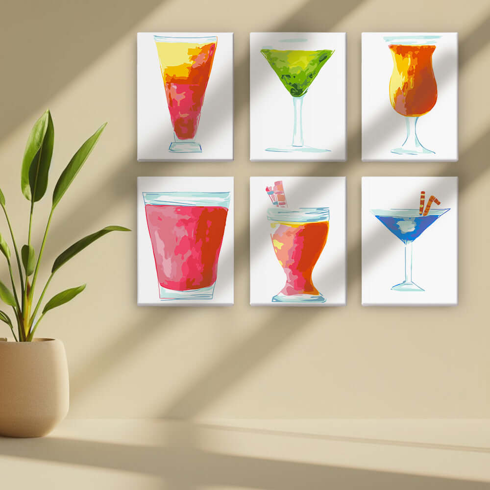 Colorful Cocktail Poster | Stylish Glass Poster | Portrait By Numbers