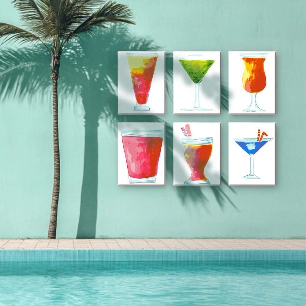 Colorful Cocktail Poster | Stylish Glass Poster | Portrait By Numbers