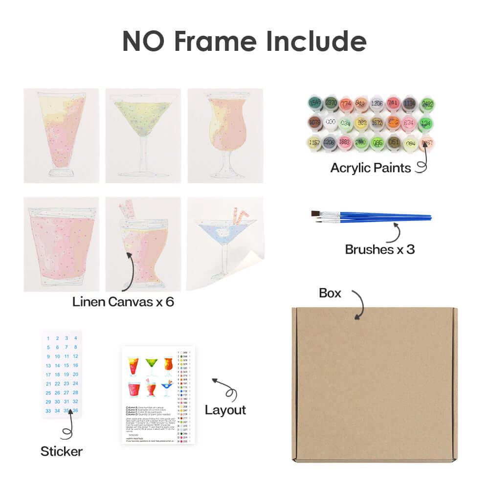 Colorful Cocktail Poster | Stylish Glass Poster | Portrait By Numbers