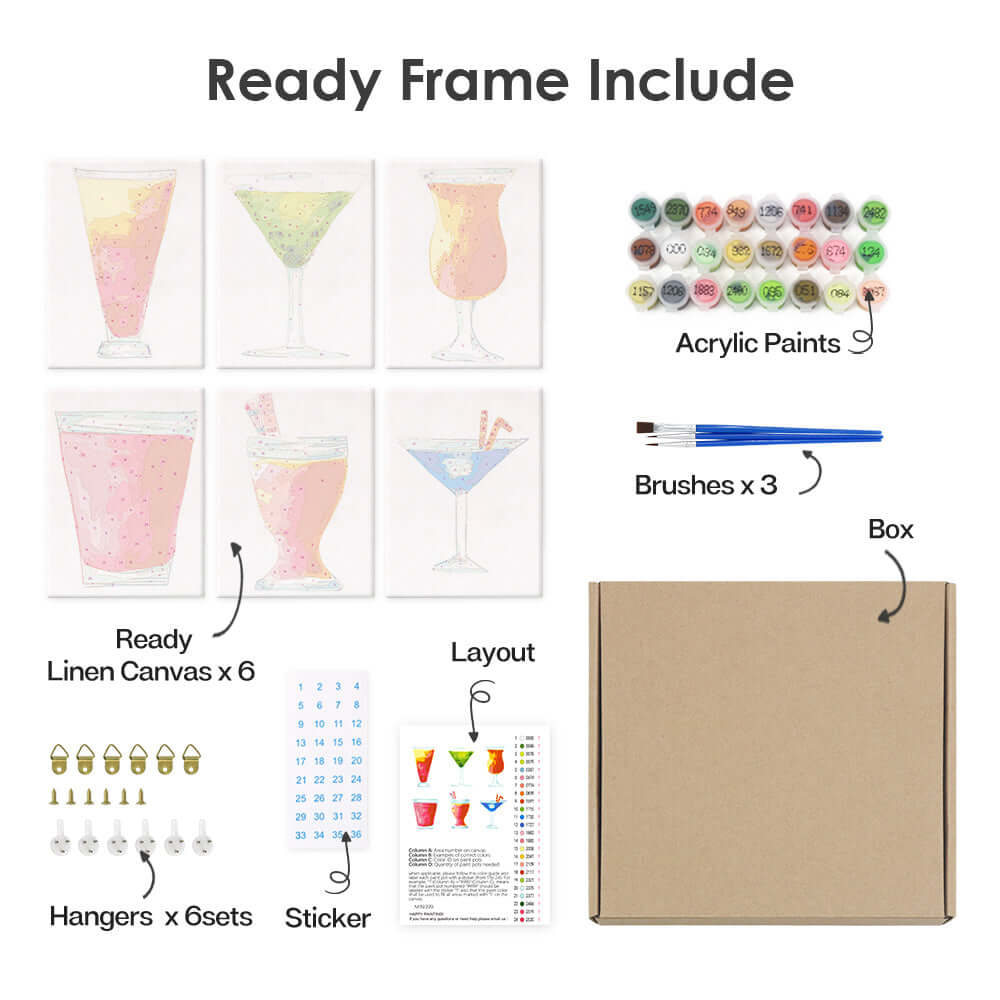 Colorful Cocktail Poster | Stylish Glass Poster | Portrait By Numbers