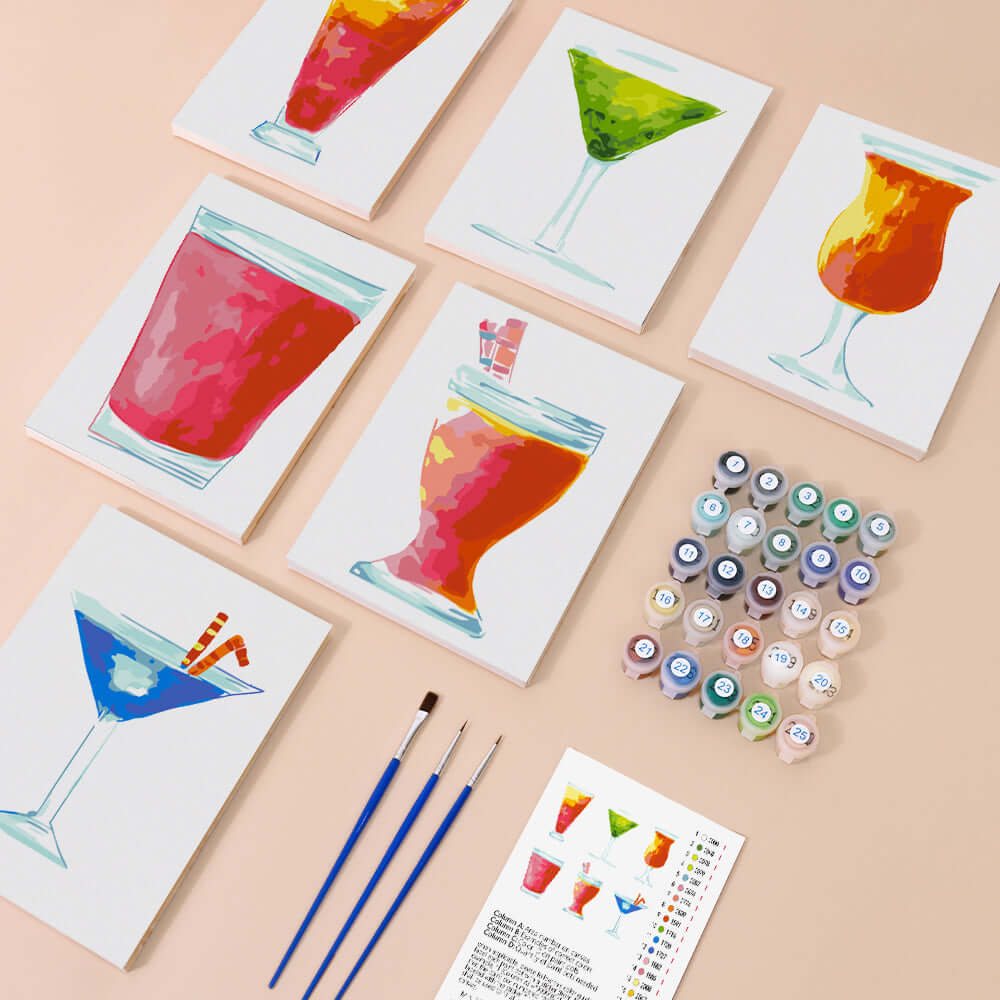 Colorful Cocktail Poster | Stylish Glass Poster | Portrait By Numbers