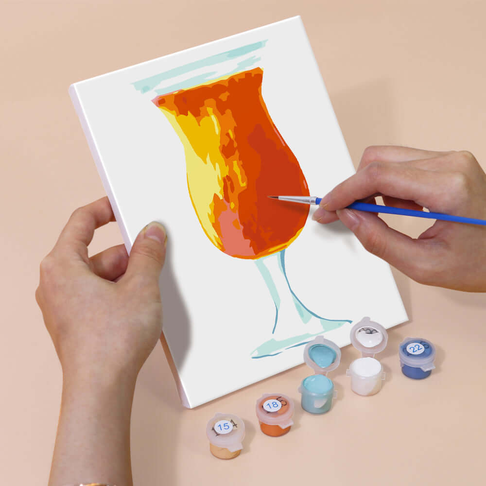 Colorful Cocktail Poster | Stylish Glass Poster | Portrait By Numbers